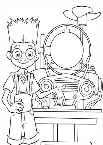 Lewis And His Machine  Coloring Page